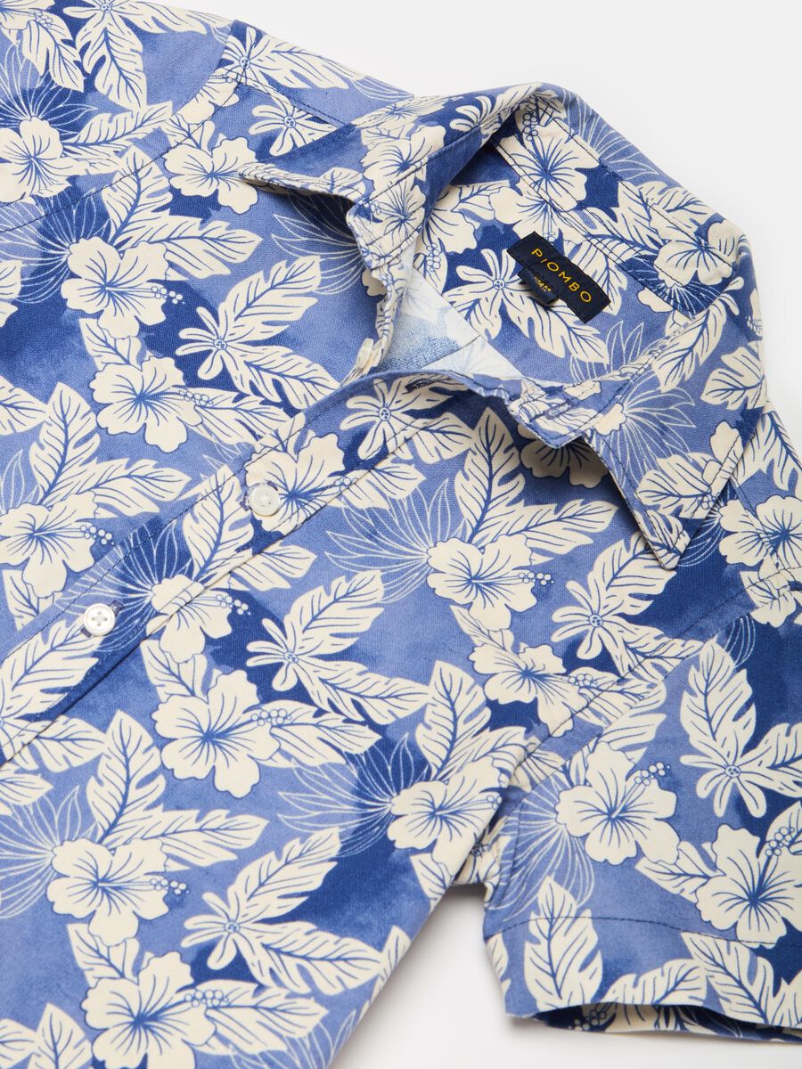 Short-sleeved shirt with Hawaiian print_5