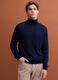 Navy blue merino wool roll-neck jumper, regular fit_0
