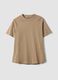 Beige pure cotton regular fit T-shirt_4