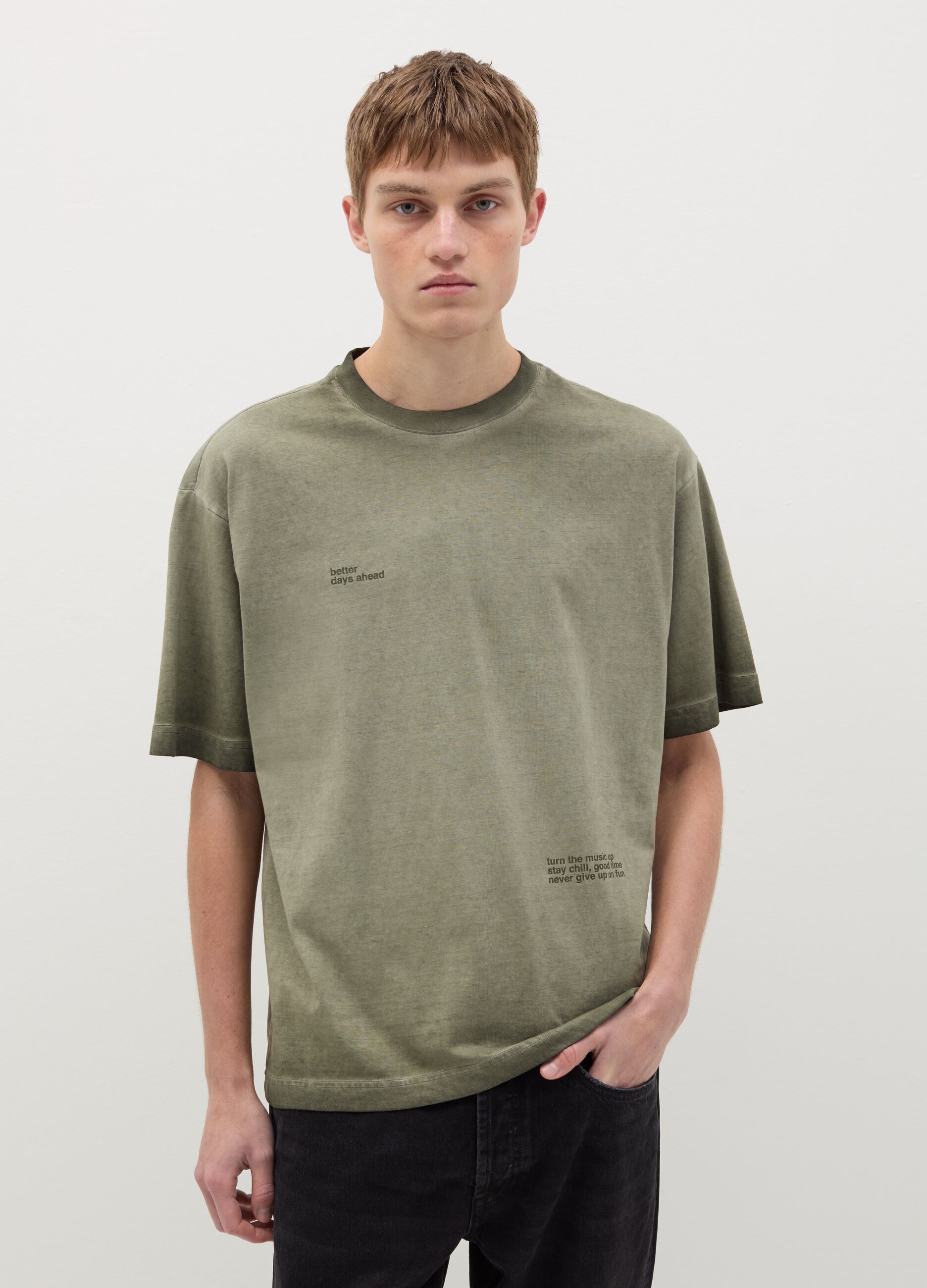 T-shirt effetto degradé con stampa