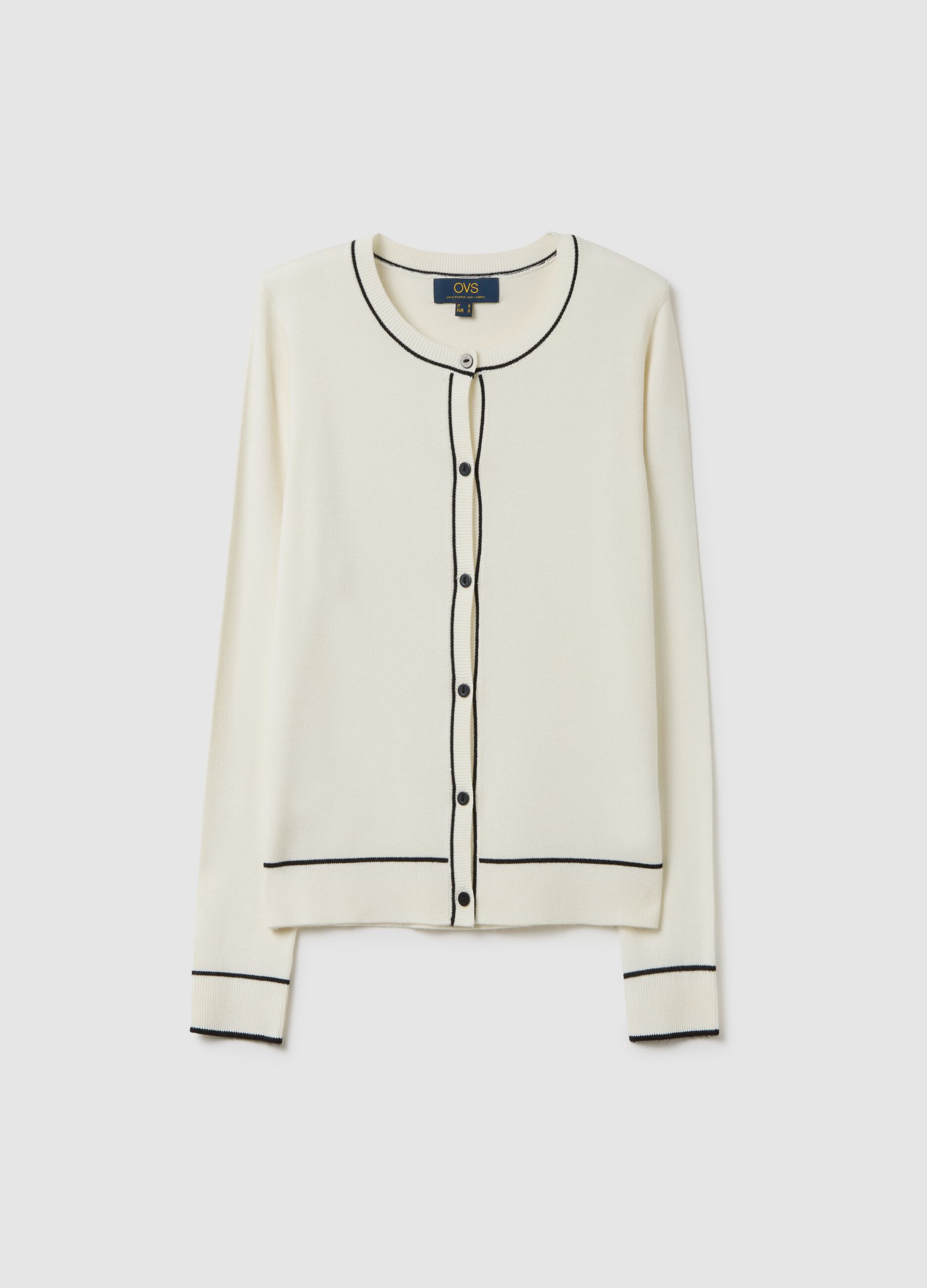 White viscose blend cardigan regular fit