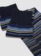 Blue striped knee-high socks in stretch cotton_1
