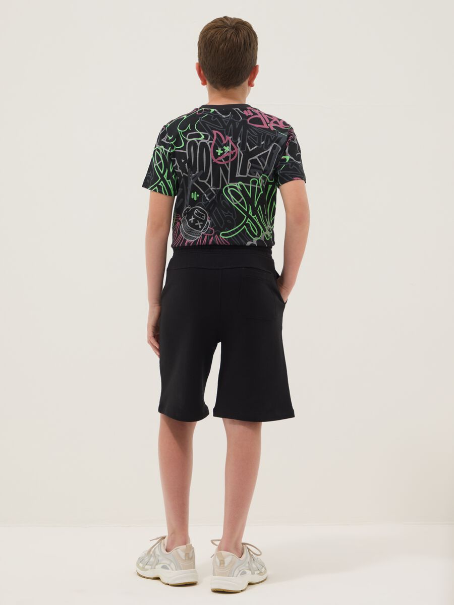Boys' black 100% cotton comfort-fit shorts_1
