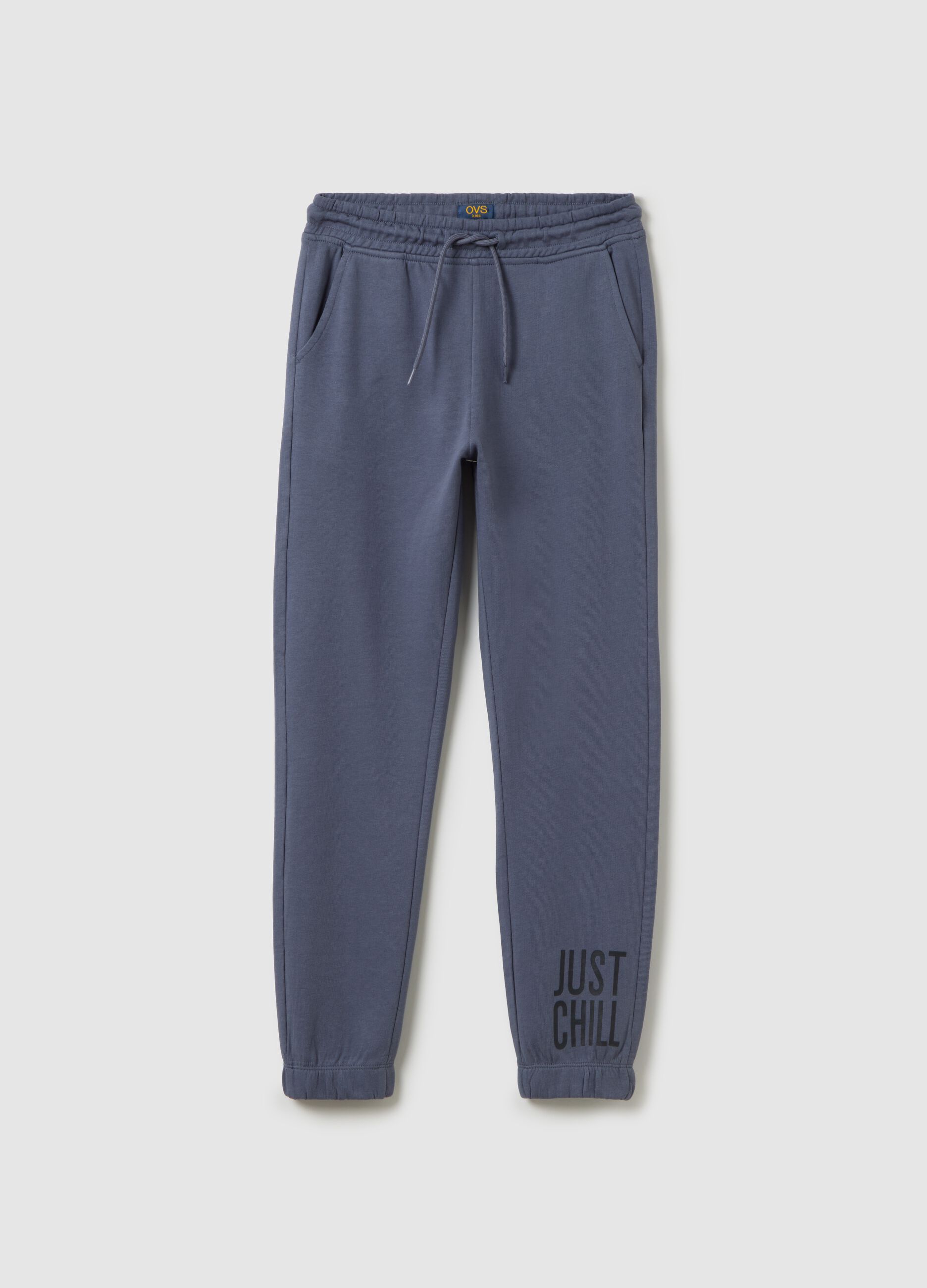 Boys' blue jogger trousers in pure cotton with regular fit