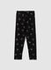 Girls' black skinny fit cotton leggings_0