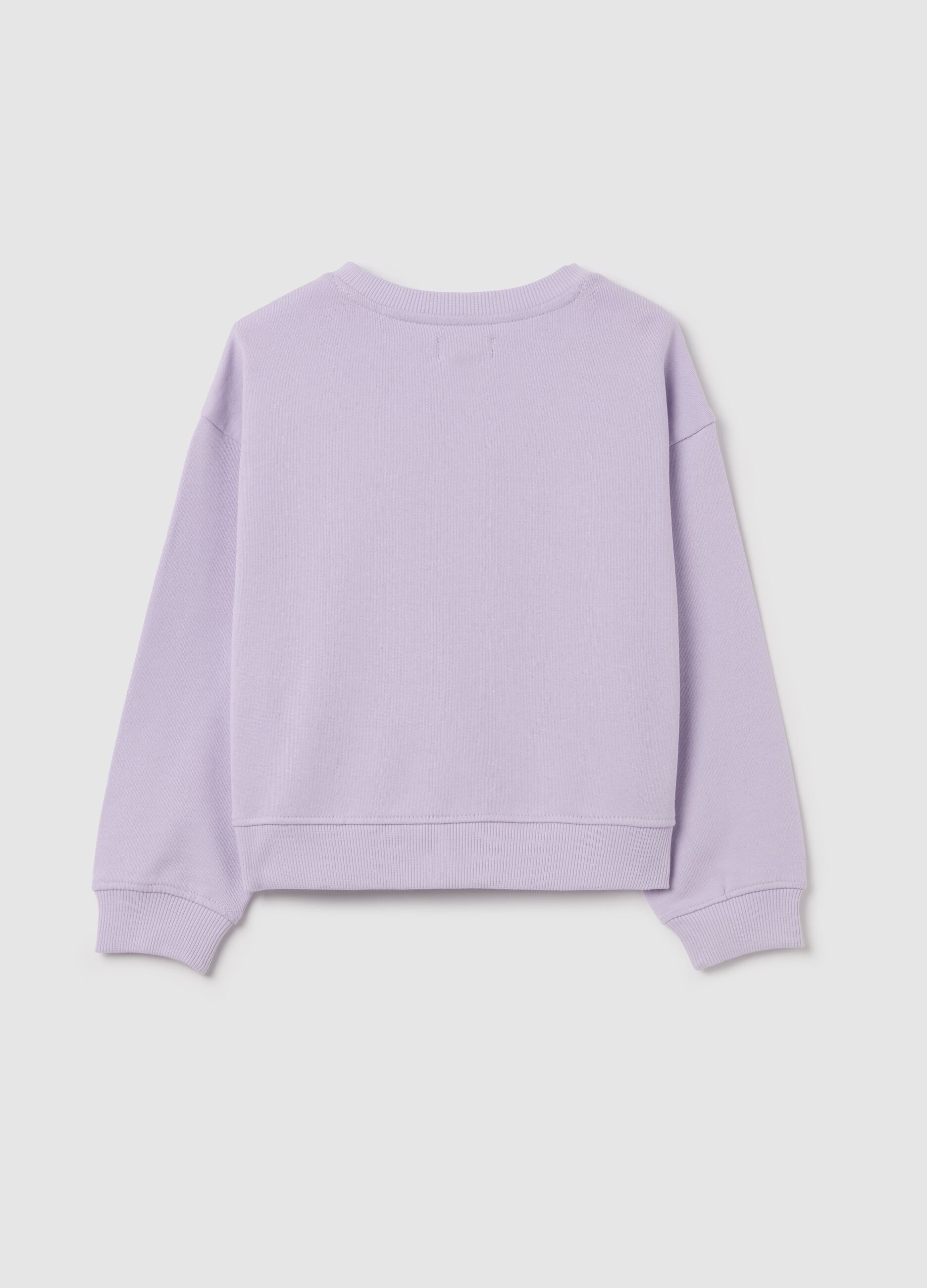 French terry sweatshirt with crochet flowers