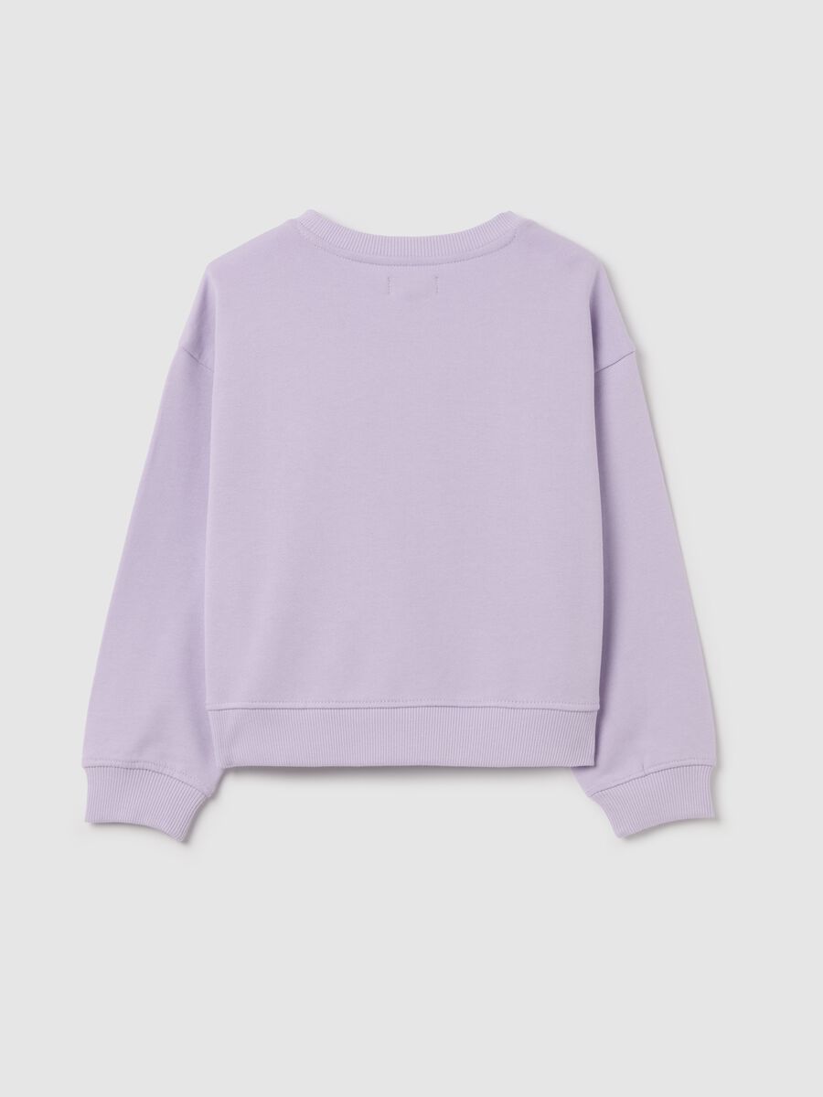 French terry sweatshirt with crochet flowers_1