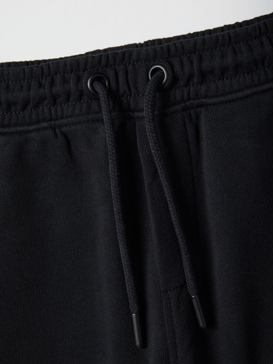 Kids' black jogger trousers in pure cotton regular fit_2