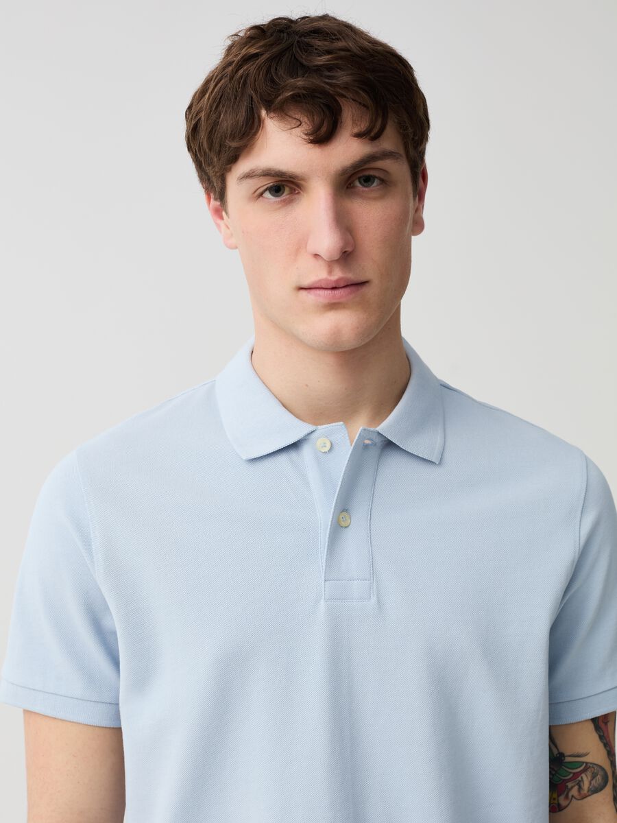 Organic cotton pique polo shirt_0