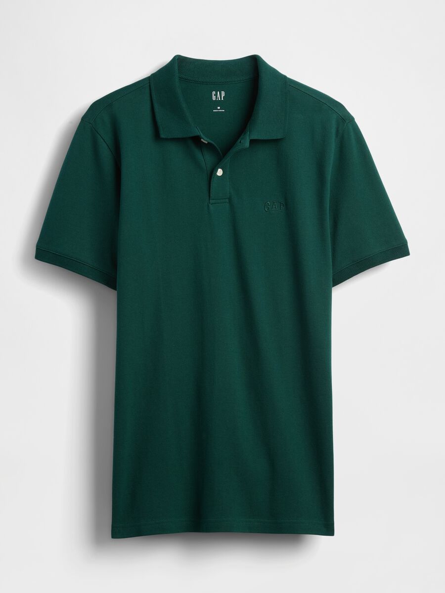 Green short-sleeve stretch polo shirt_3