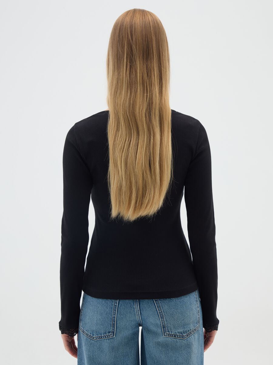 Maglia in misto cotone nera regular fit_2