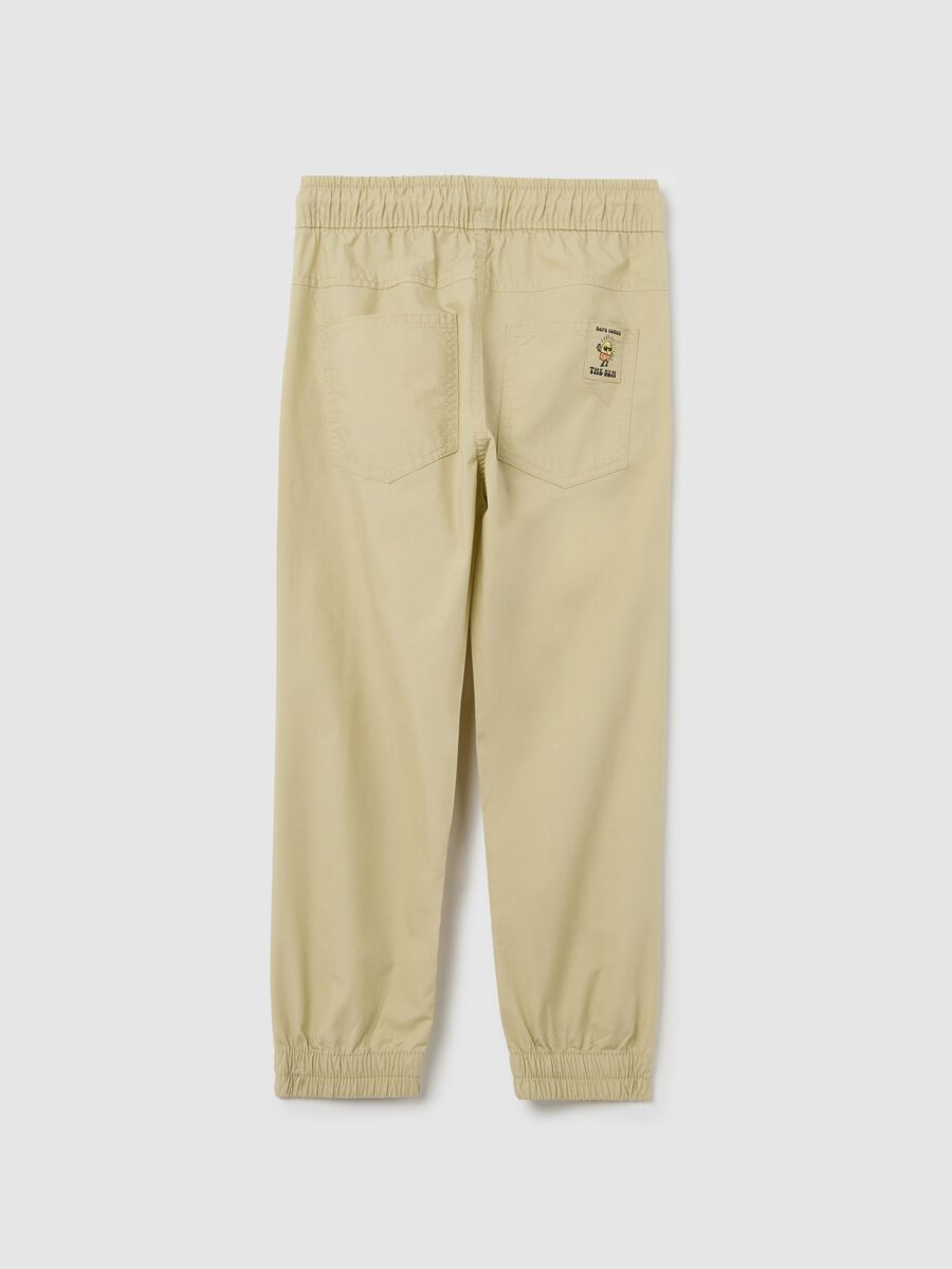Boys’ beige regular-fit joggers in 100% cotton_1