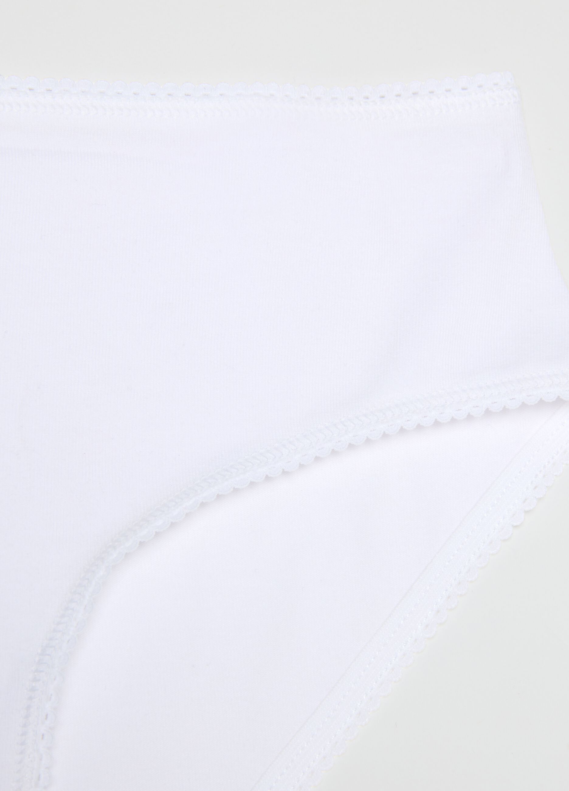 Girls' White Cotton Stretch Briefs - Regular Fit