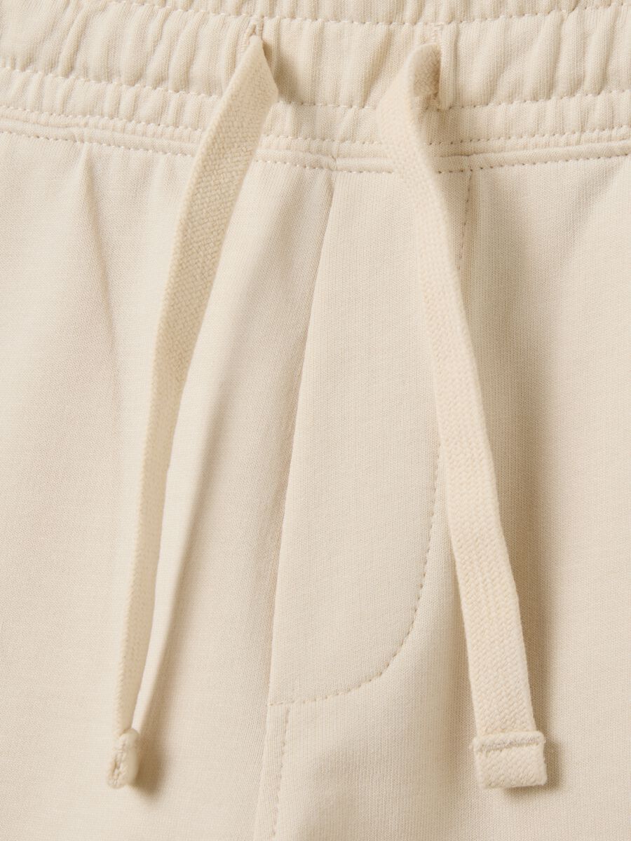 Beige Cotton Shorts for Boys_3