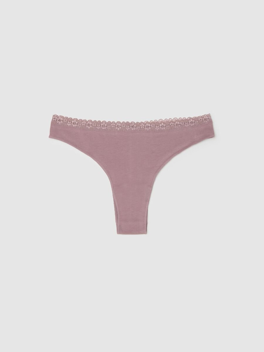 Slip alla brasiliana in cotone elasticizzato rosa regular fit_0