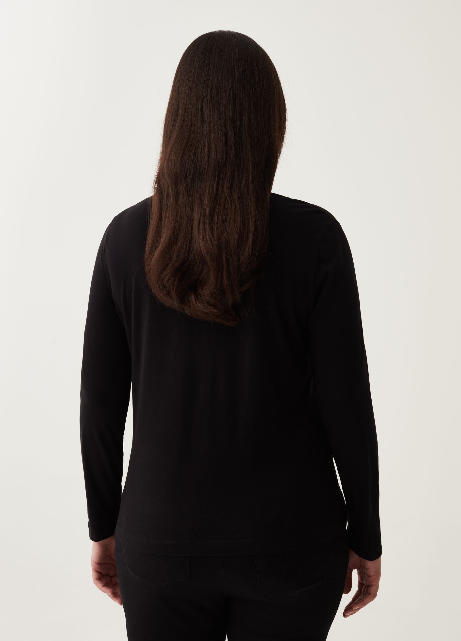 T-shirt a maniche lunghe con laccetto Curvy_2