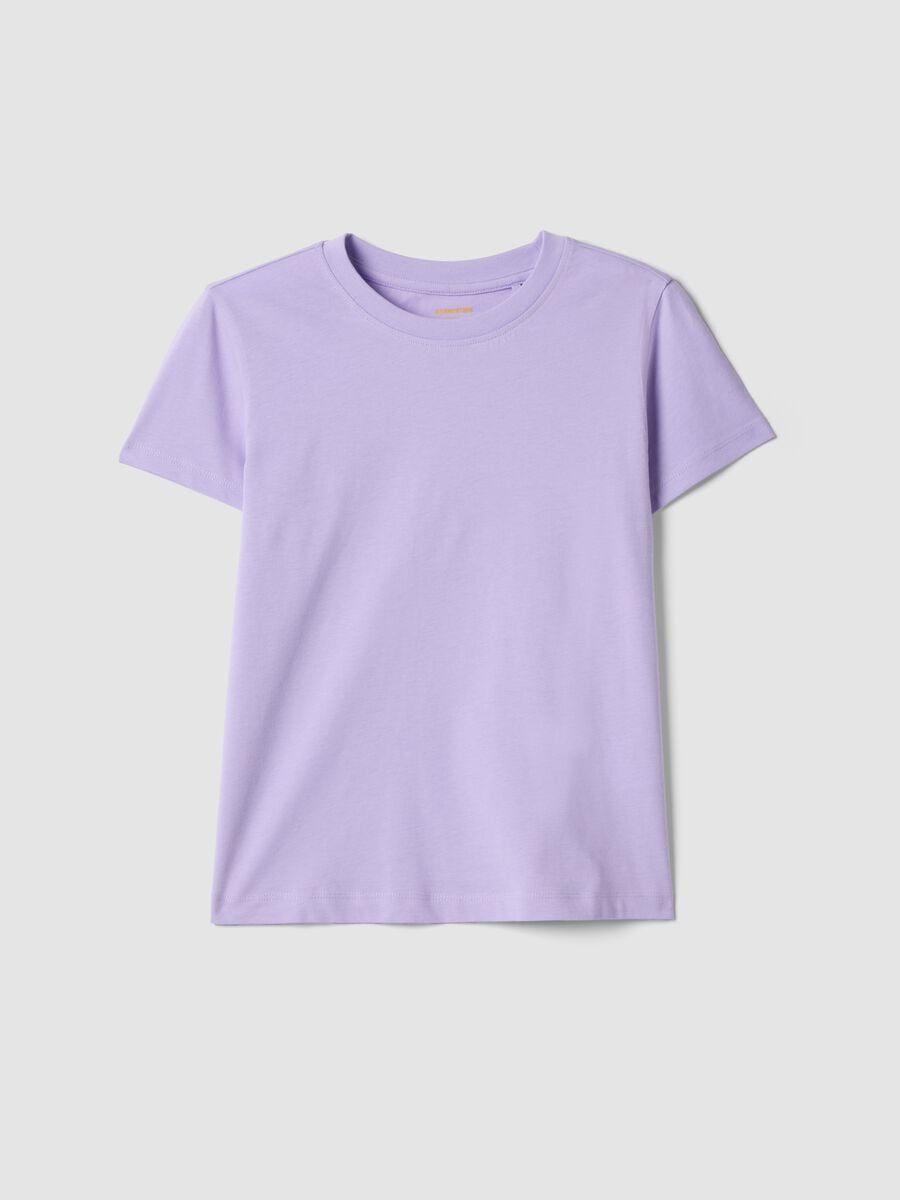 T-shirt in puro cotone viola da ragazza regular fit_3