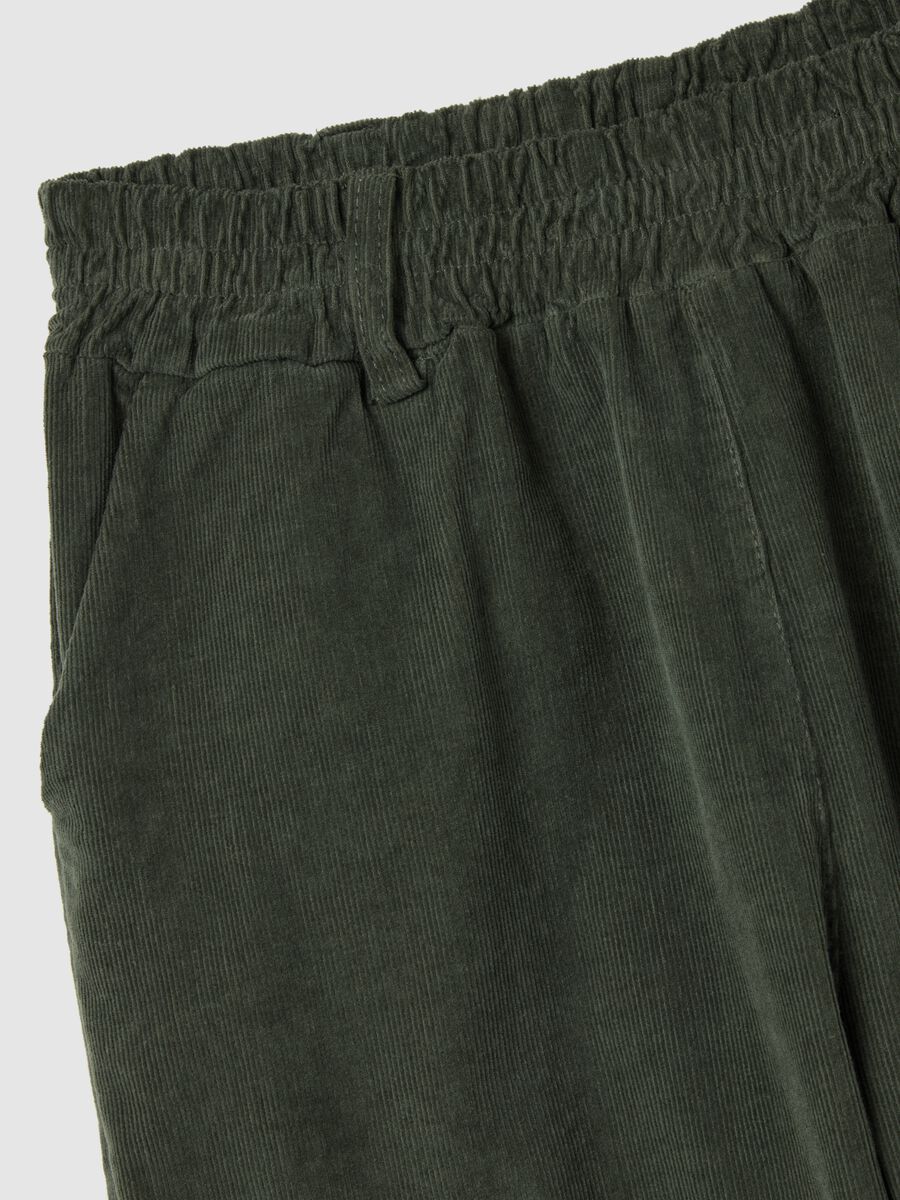 Pantaloni in cotone elasticizzato verdi regular fit_5