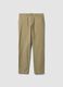 Pantaloni chino beige in twill di cotone elasticizzato slim fit_0