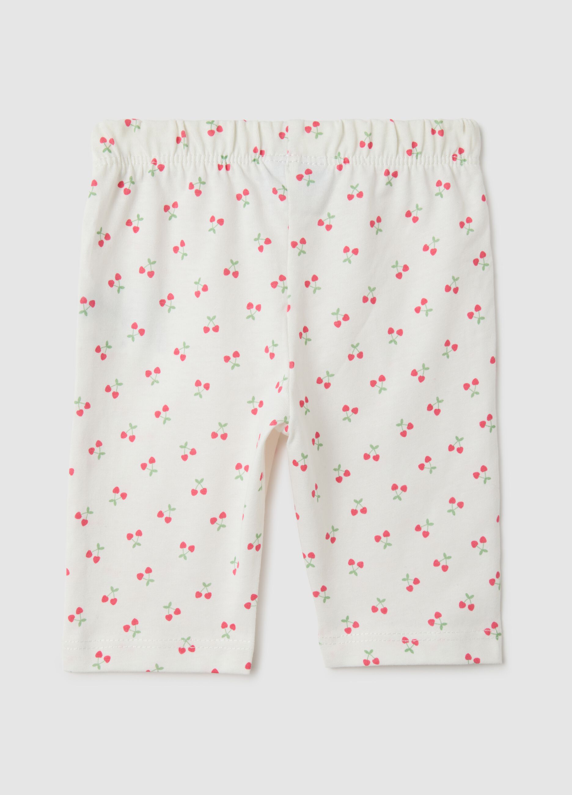 Leggings per neonata in puro cotone bianco regular fit 