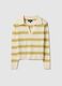 Regular Fit Multicolour Striped Jumper with Polo Collar_4
