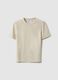 Beige slim fit stretch cotton t-shirt_4