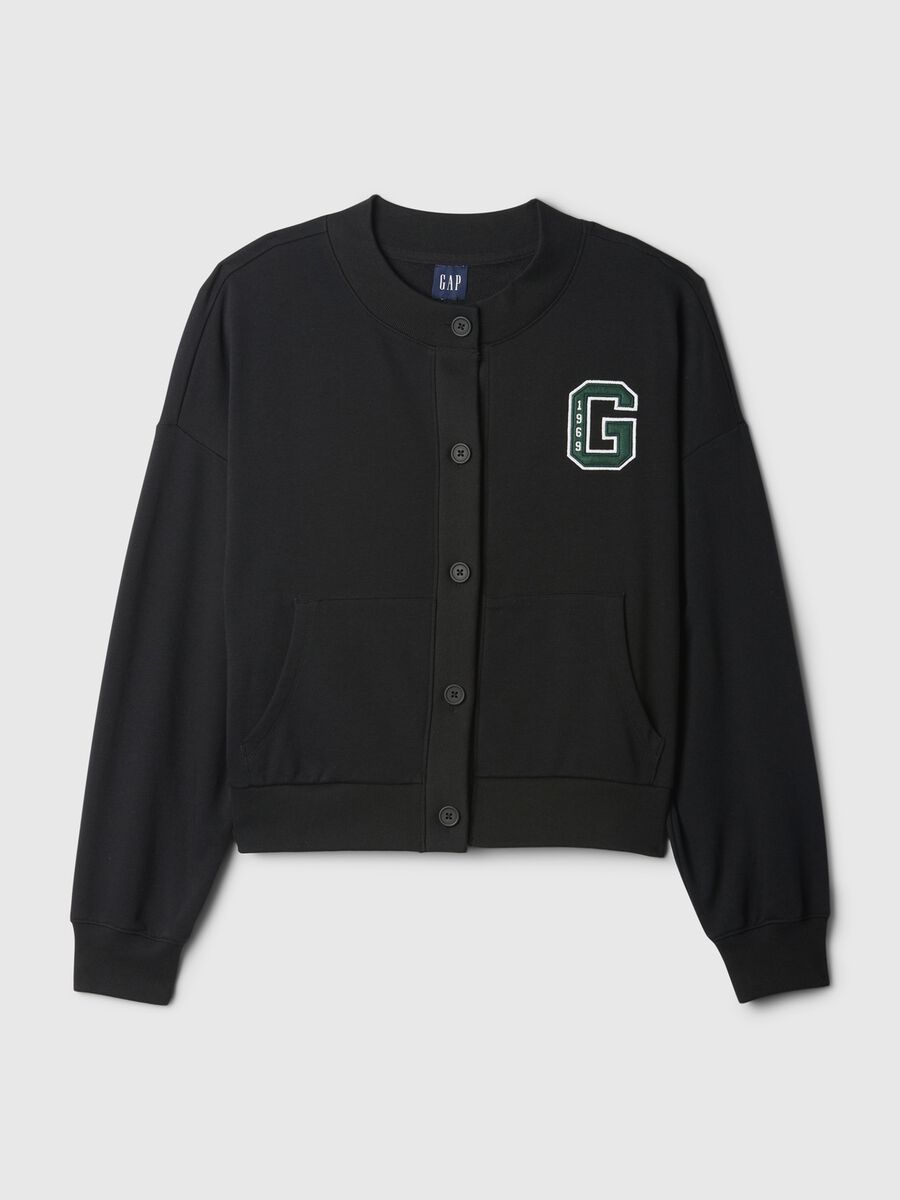 Oversized sweatshirt with buttons and logo embroidery_4