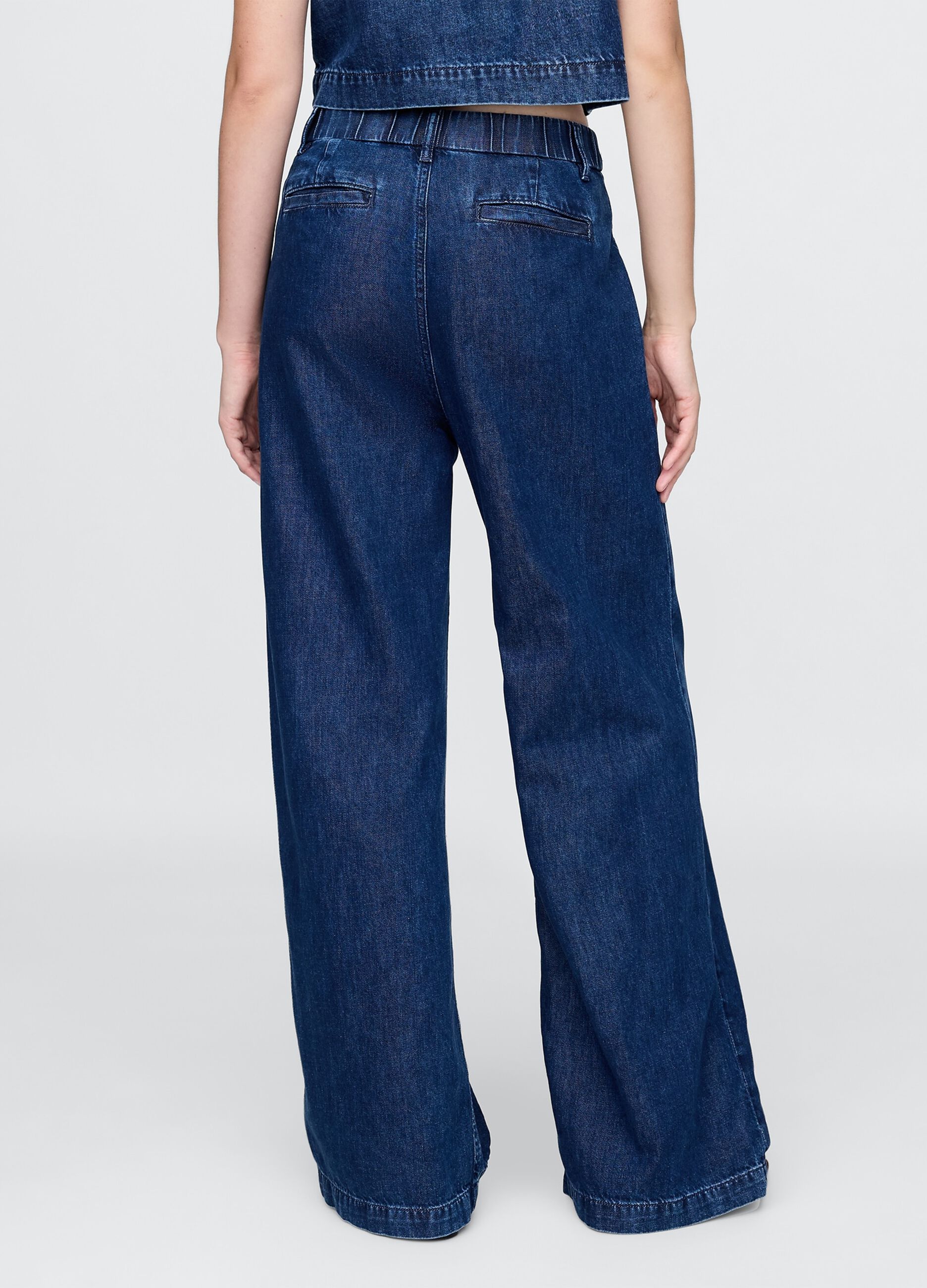 Palazzo Trousers in Denim