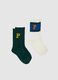 Boys' Multicoloured Cotton Blend Sports Socks Twin Pack_0