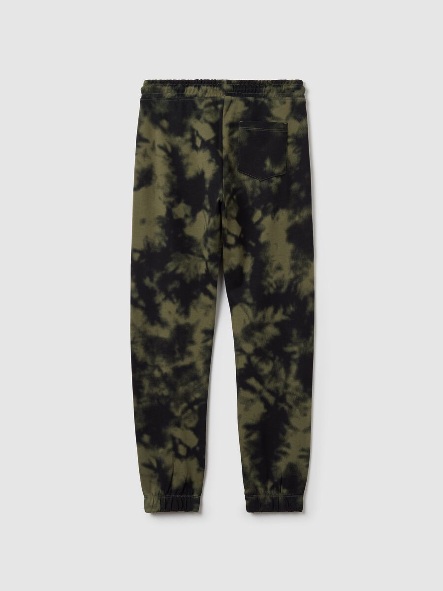 Tie-dye cotton joggers with drawstring_4