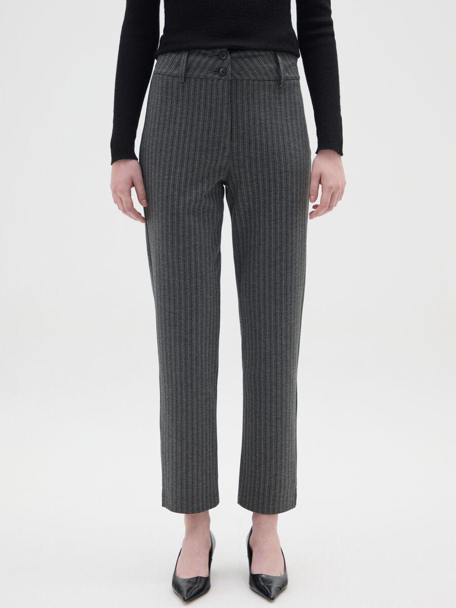 Grey Regular Fit Trousers_1