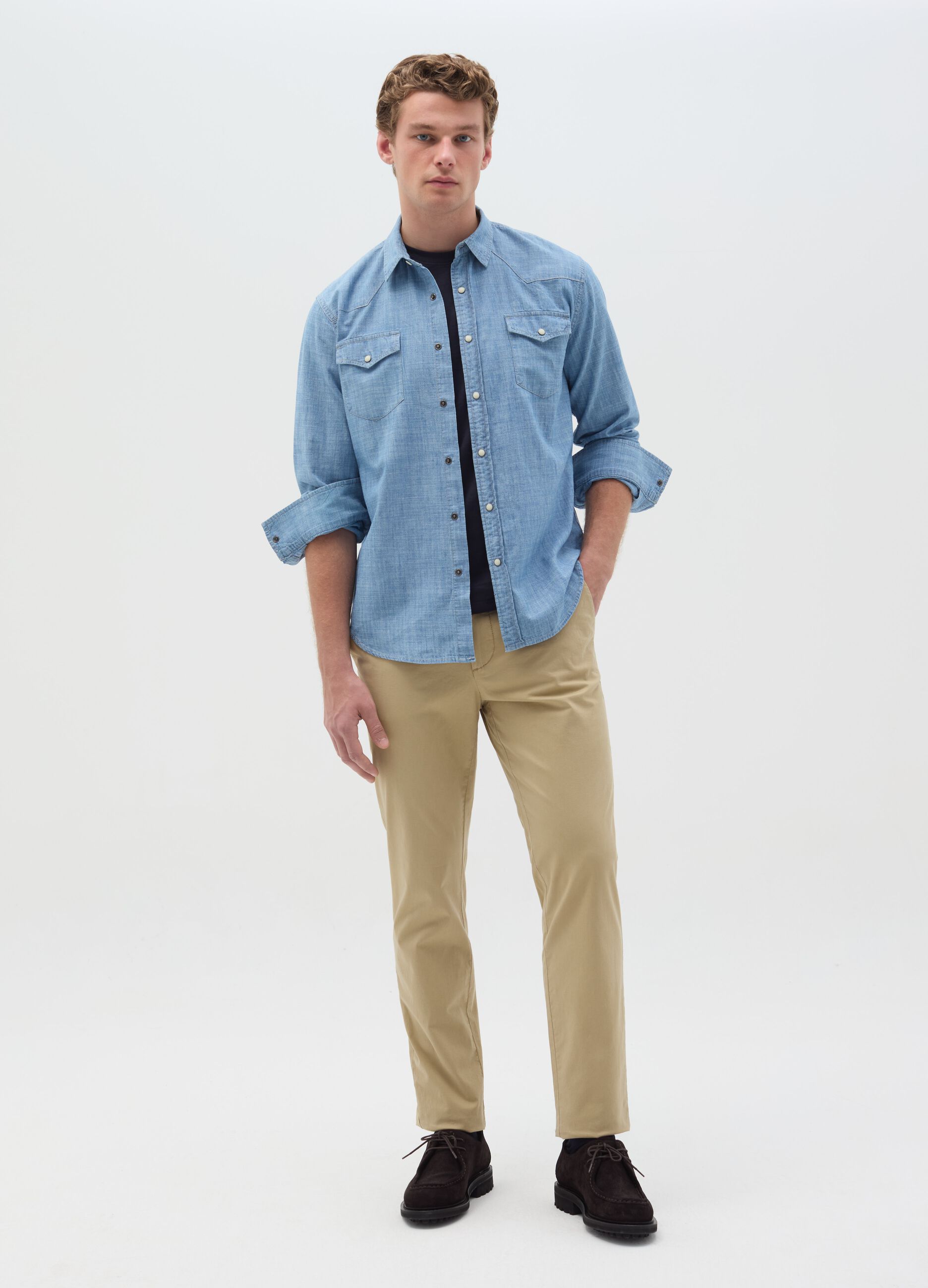 Denim shirt with pockets