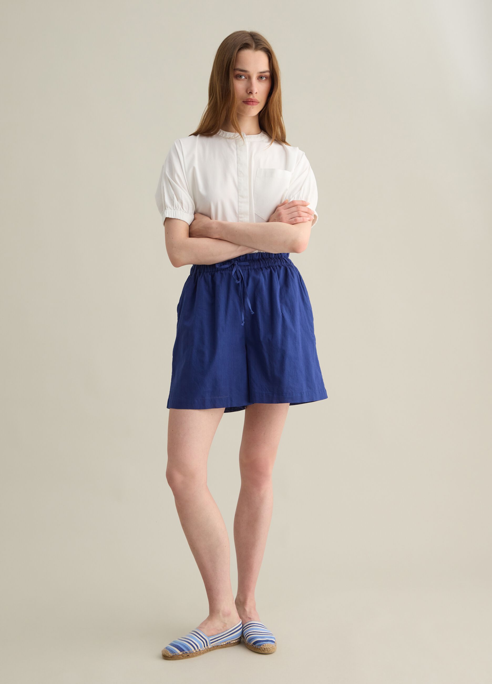 Women's multicolour cotton espadrilles with braided sole