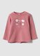 Pink pure organic cotton T-shirt with print, regular fit_0