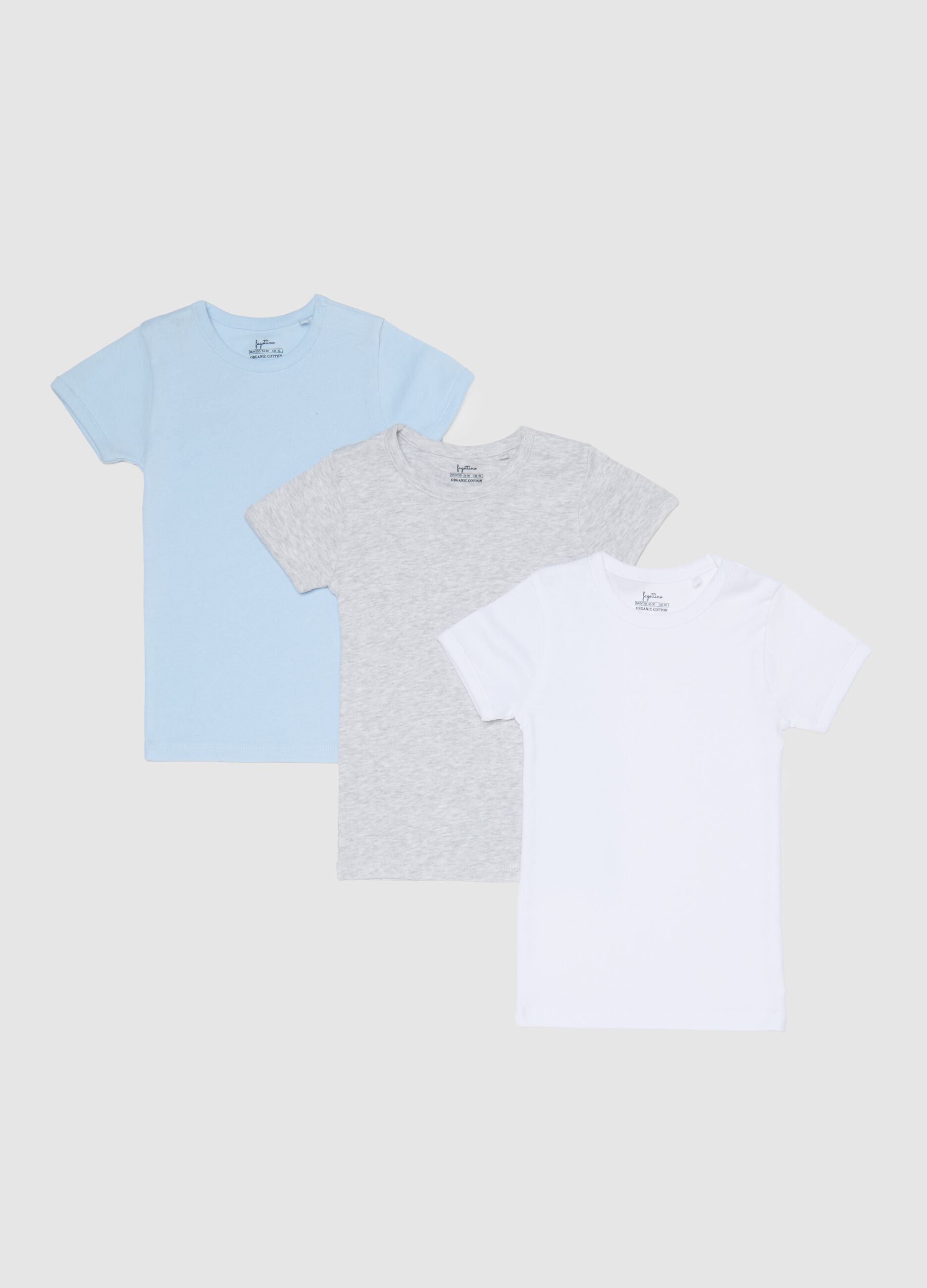 Multicolour Baby T-Shirt Tripack in Pure Cotton