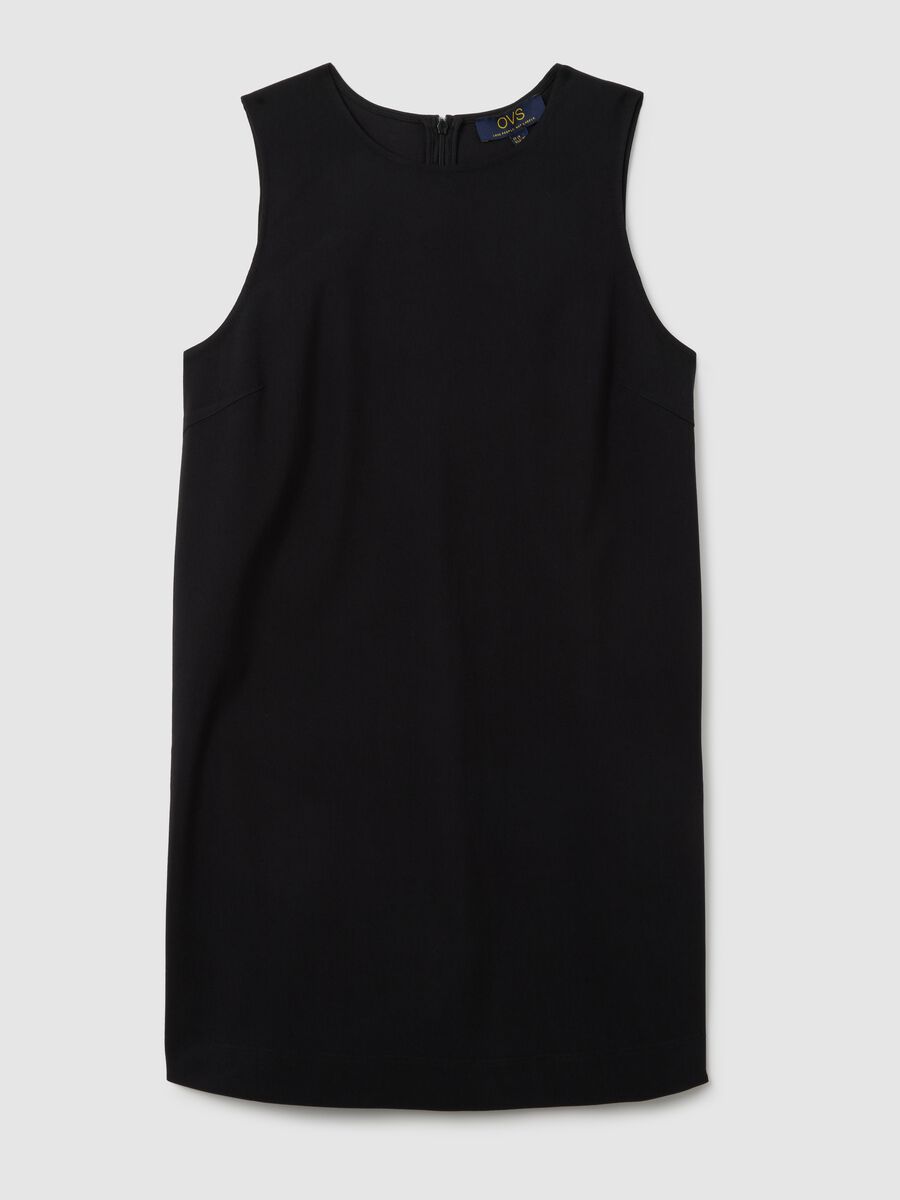 Black viscose blend women's dress_4