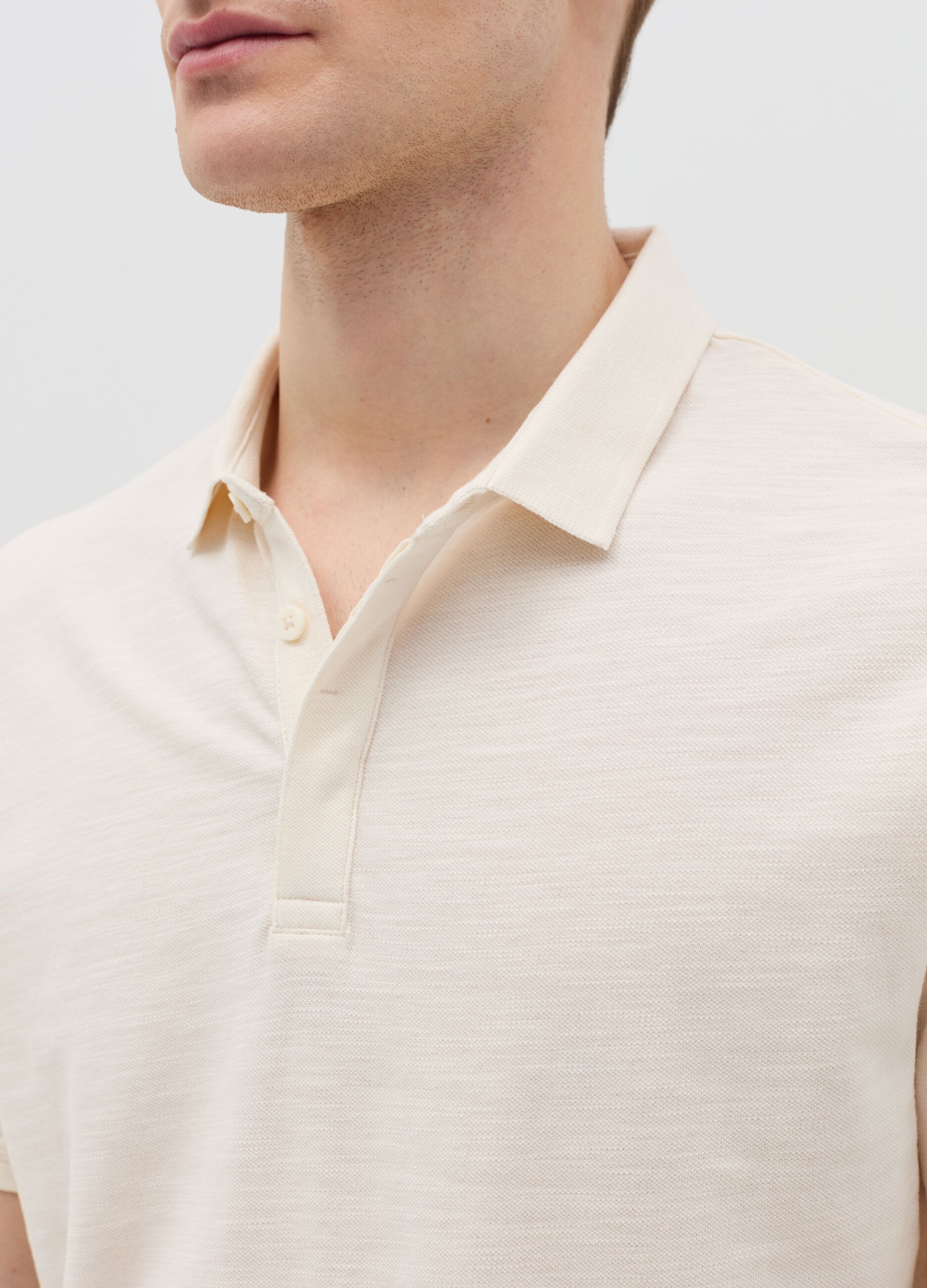 Regular-fit polo shirt in jersey slub