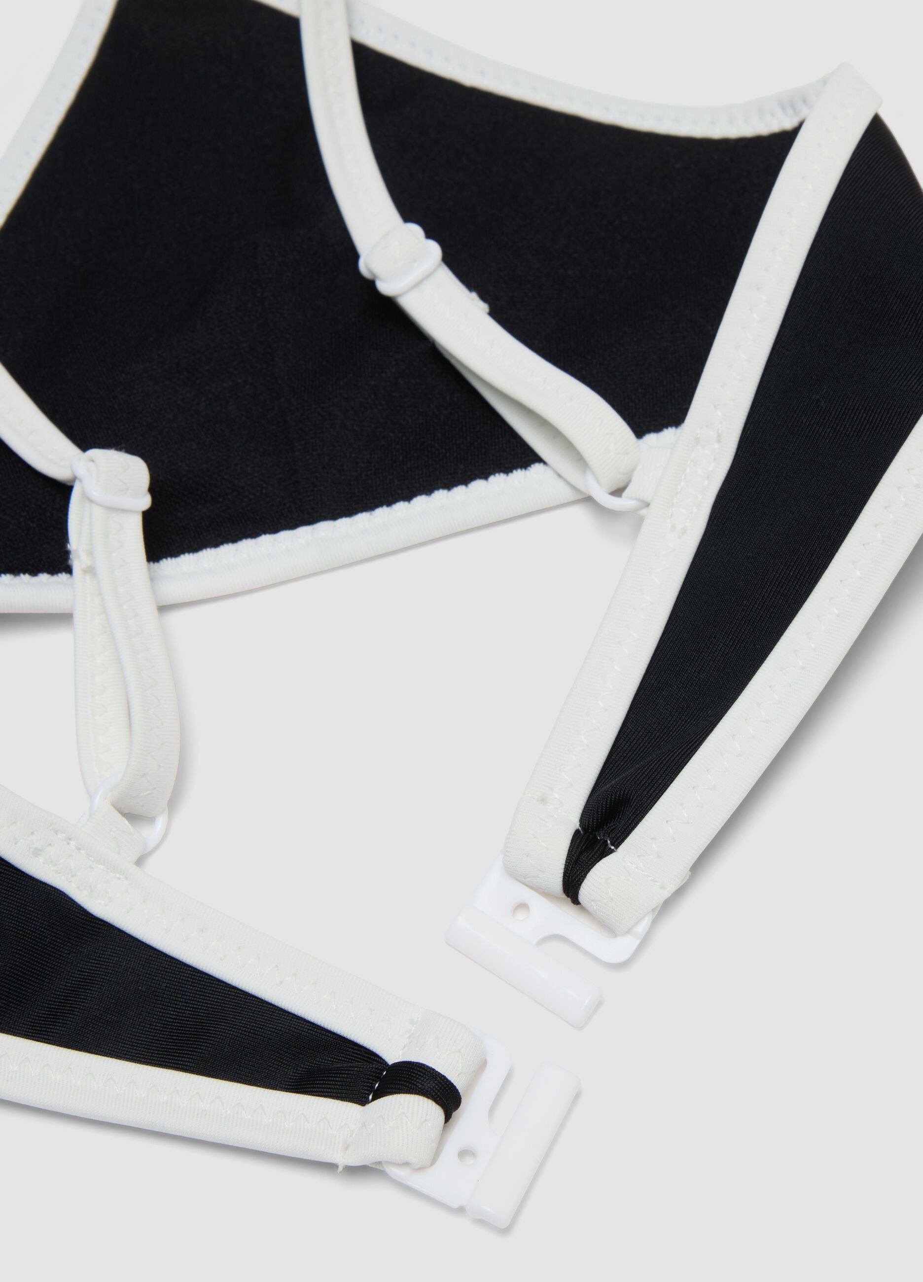 Black stretch bikini with contrasting trim