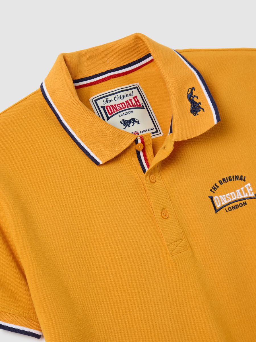 Lonsdale Yellow Short Sleeve Cotton Polo_5