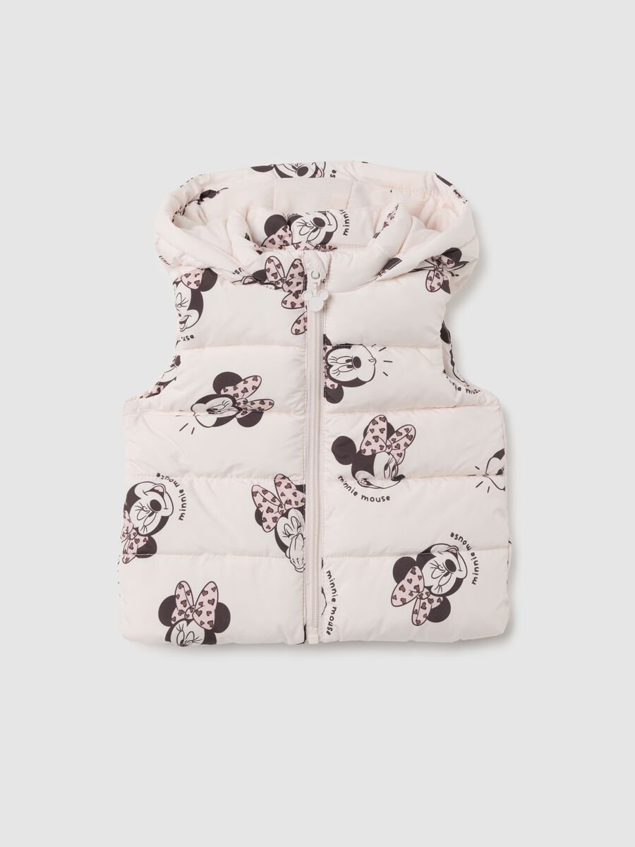 Pink regular fit girls' gilet with Minnie print_0