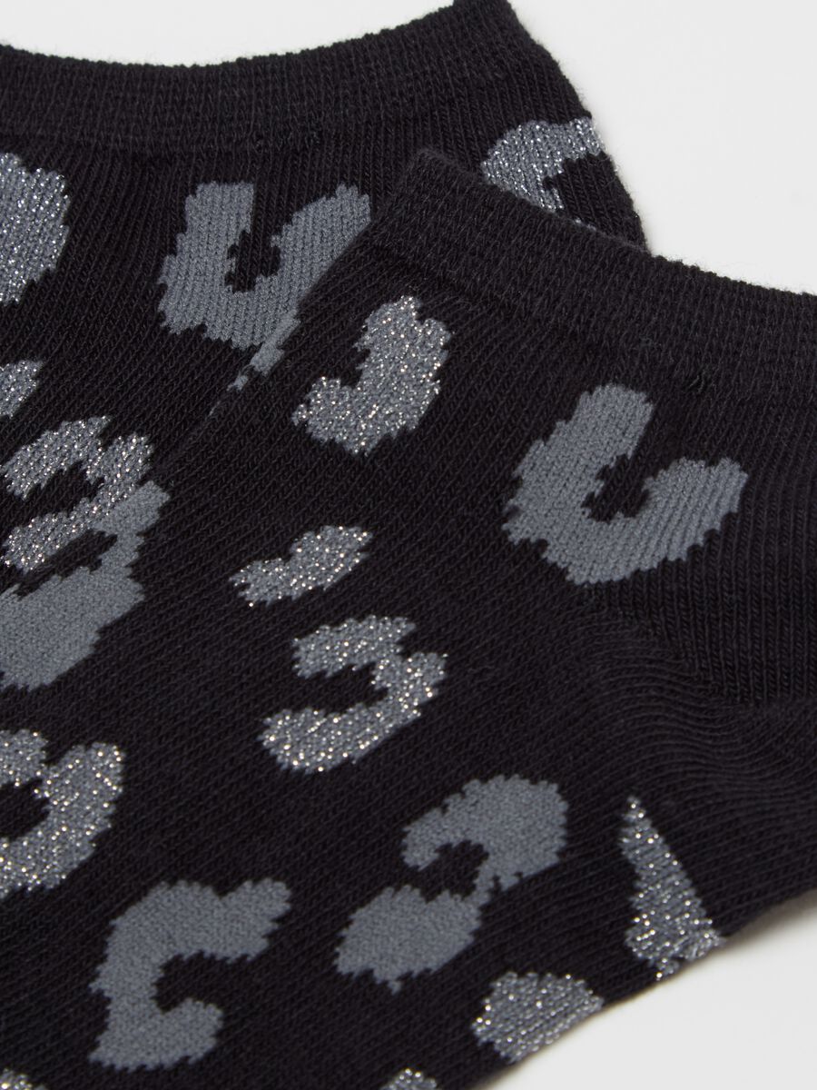 Three-pair pack short socks in patterned lurex_1