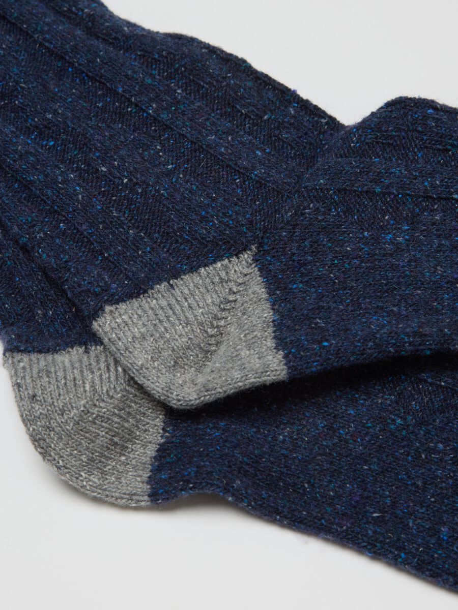 Multicolour short socks in wool and silk blend_2