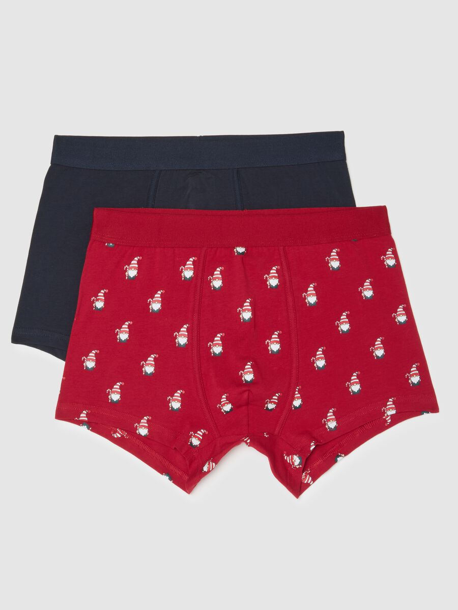 Multicoloured Christmas boxer twin pack in regular fit stretch cotton_0