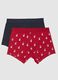 Multicoloured Christmas boxer twin pack in regular fit stretch cotton_0