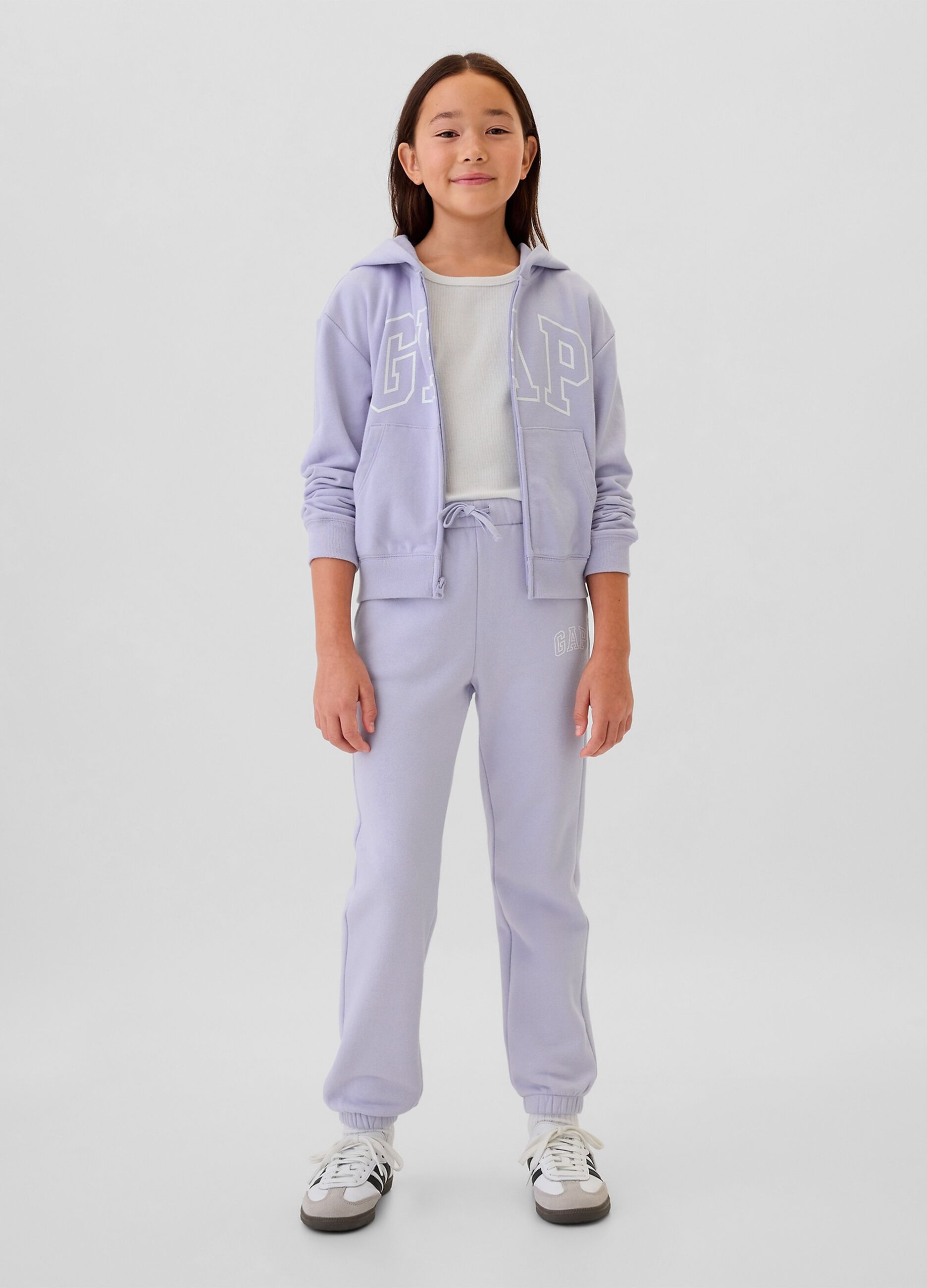 Joggers with drawstring and logo embroidery