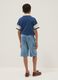 Light blue cargo shorts in stretch cotton denim_1
