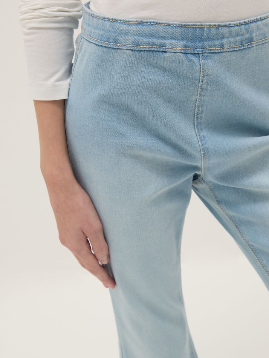 Girls' Stretch Cotton Flare Jeggings in Blue_2