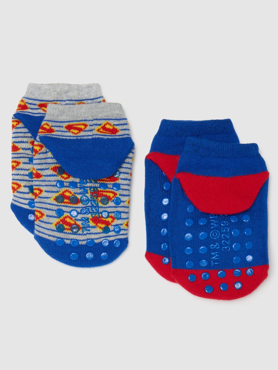 Children's multicolour cotton socks with elastic Superman design_1