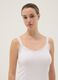 White pure cotton regular fit vest with lace trim_1
