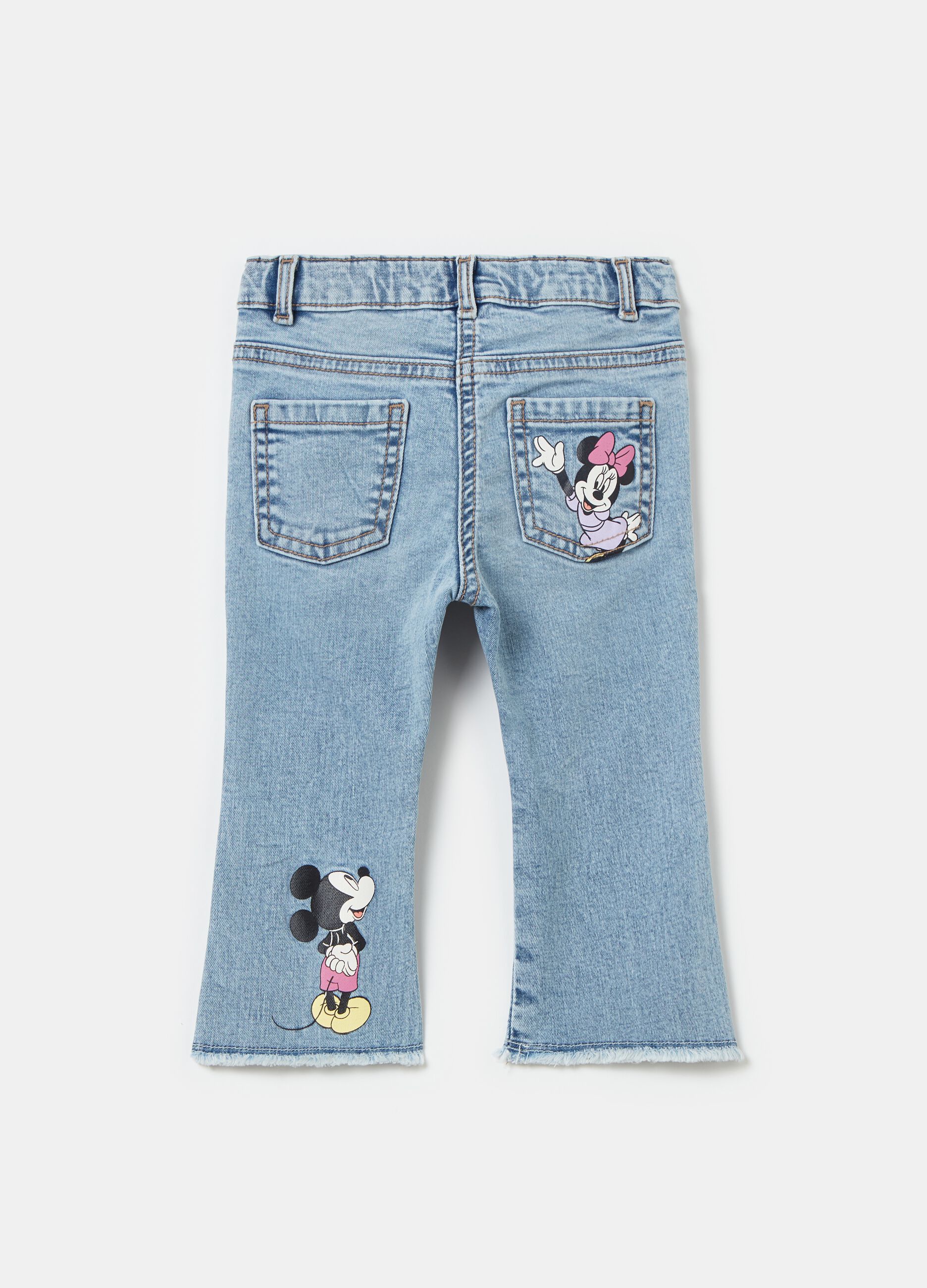 Jeans with Minnie and Mickey Mouse print